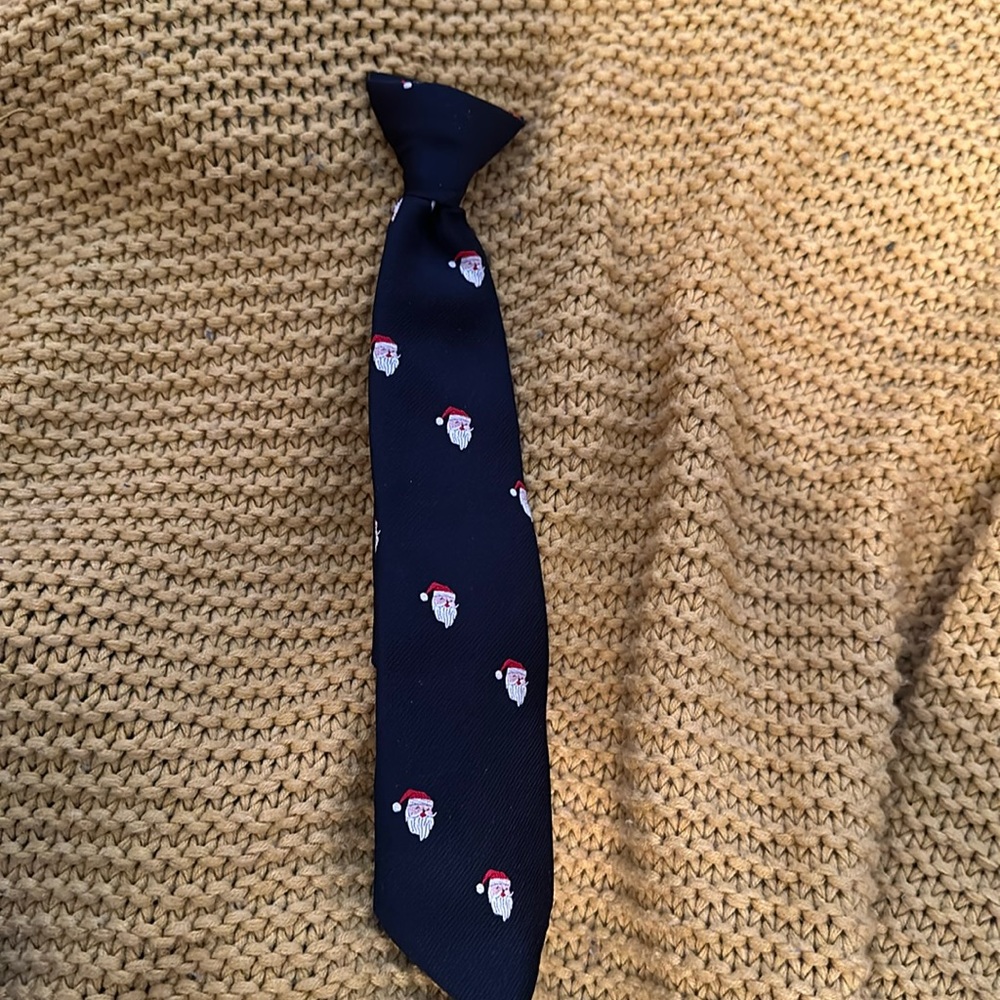 Kids adorable clip on "preppie tie" Santa